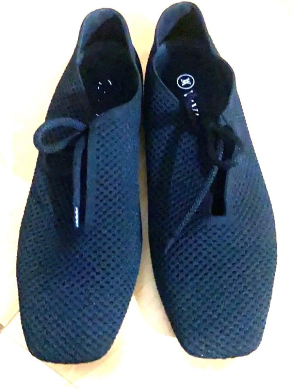 Vivaia Vanessa square-toe lace-up washable knit ballet flats EU42 = US10-10.5